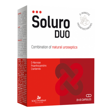 SOLURO Duo, 30 kapsulas - lielogu dzērveņu un purva dzērveņu komplekss