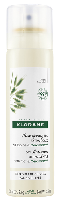 KLORANE sausais šampūns ar keramīdu un auzām, 150 ml