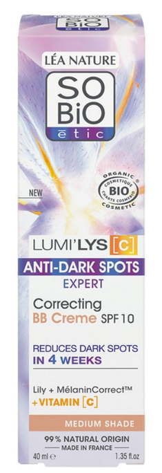 SO BIO ETIC BB sejas krēms pret tumšajiem pятнāšiem, 40 ml, SPF10
