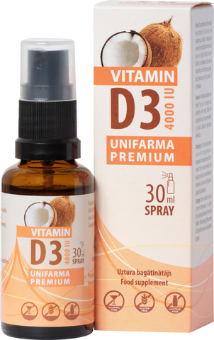 UNIFARMA PREMIUM Sprejs D3 vitamīns 4000 SV, 30
