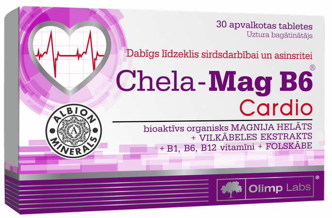 OLIMP LABS Chela Mag B6 Cardio 30 tabletes sirdsdarbībai un asinsritei