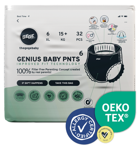 GEGE Genius XL Mazuļa Biksītes (15+ kg) 6 gab., 32 pakuļi