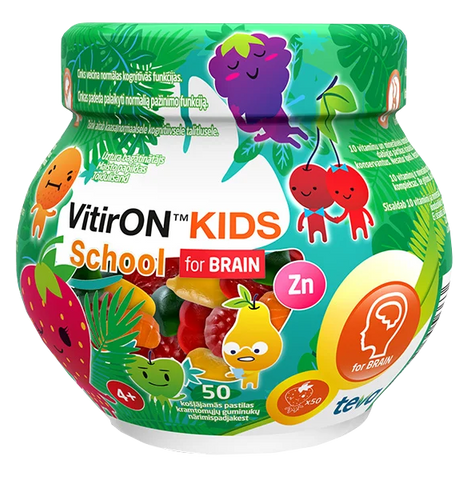 VITIRON Kids School for BRAIN košļājamās pastilas, 50 gab.