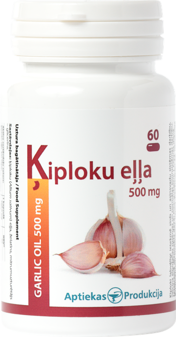 Ķiploku Eļļas kapsulas 500 mg - aptieksne produkcija, 60 iepakojumā