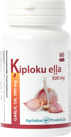 Ķiploku Eļļas kapsulas 500 mg - aptieksne produkcija, 60 iepakojumā