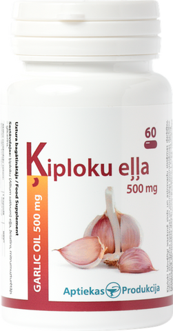 Ķiploku Eļļas kapsulas 500 mg - aptieksne produkcija, 60 iepakojumā