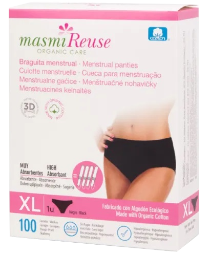 XL formāta MASMI menstruālās biksītes (1 pāris)