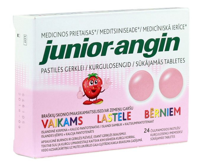 JUNIOR-ANGIN sūkājamās tabletes 24 tabletēs