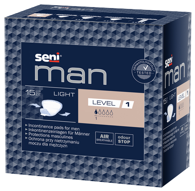 SENI Man Light (1. pakāpe) uroloģiski ieliktņi, 15 gab