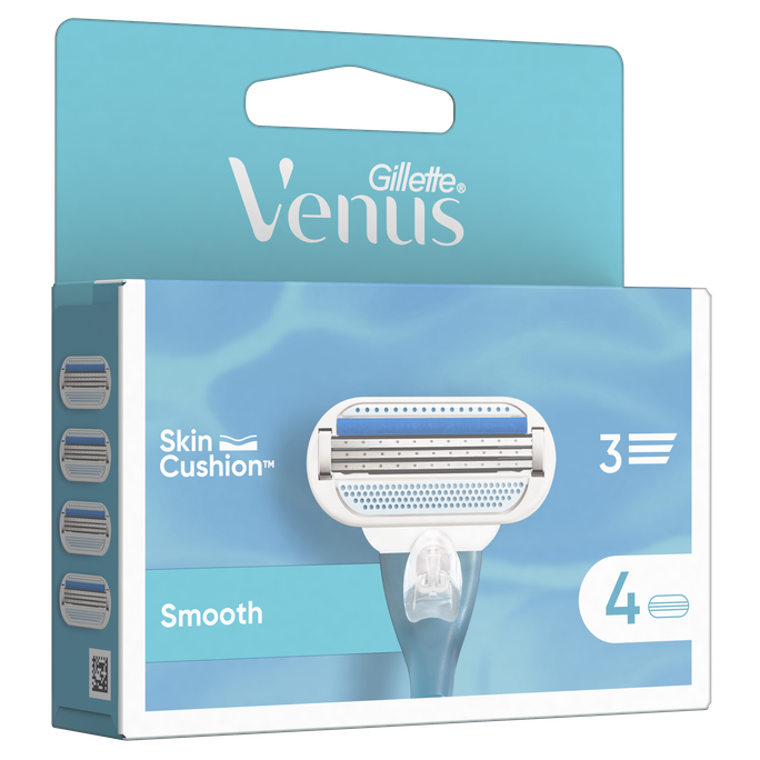 GILLETTE Venus skuvekļu asmens kasetnes Smooth, 4 iepakojumā