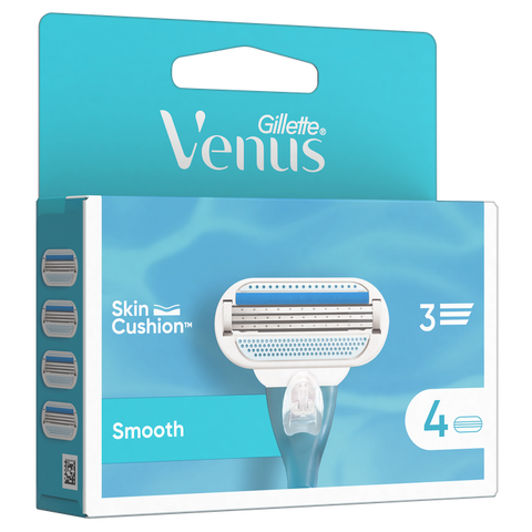 GILLETTE Venus skuvekļu asmens kasetnes Smooth, 4 iepakojumā