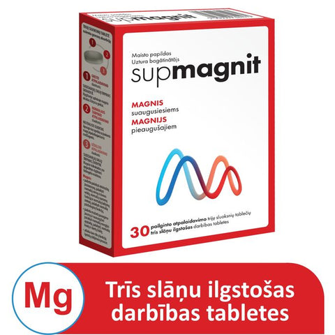 SUPMAGNIT - 30 trīsslāņu tabletes ar magniju