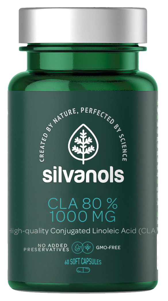 SILVANOLS Premium 80% CLA — 60 kapsulu iepakojums