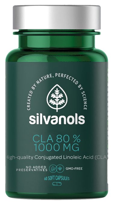 SILVANOLS Premium 80% CLA — 60 kapsulu iepakojums