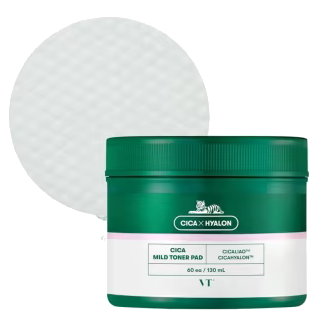 VT COSMETICS Cica Mild Toner 60 diski — maiga tonēšana sejai