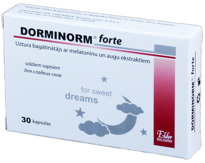 DORMINORM Forte, 30 kapsulu iepakojums