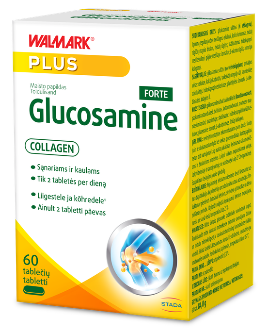 WALMARK Kolagēns II + Glikozamīns Forte tabletes, 60 gab.
