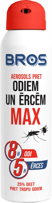 BROS MAX repelents aerosols pret ērcēm un odiem, 90 ml