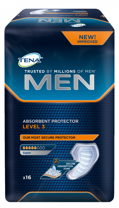 TENA Men Level 3 Super uzsūcošie ieliktņi vīriešiem, 16 gab.