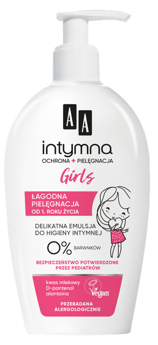 AA INTIMATE Girl Intīmās zonas mazgāšanas līdzeklis 0%, 300 ml