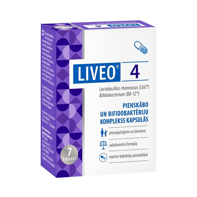 LIVEO 4 - 7 kapulas probiotiskā formula