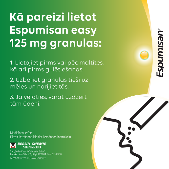 ESPUMISAN Easy 125mg — 14 paciņu iepakojums