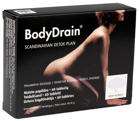NEW NORDIC BodyDrain, 60 tabletes organisma attīrīšanai