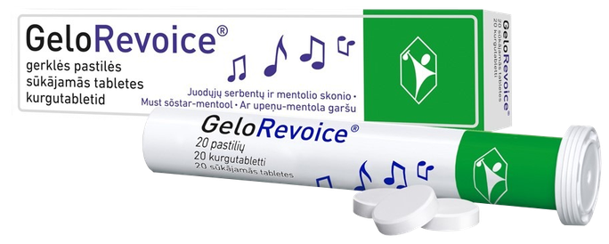 GELOREVOICE tabletes ar upeņu un mentolu sūkāšanai - 20 gab.