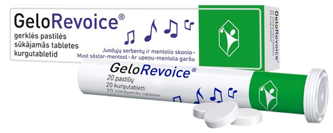 GELOREVOICE tabletes ar upeņu un mentolu sūkāšanai - 20 gab.