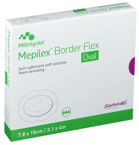 Mepilex Border Flex brūču pārsējs Oval 10 x 7.8 cm, 5 gab.