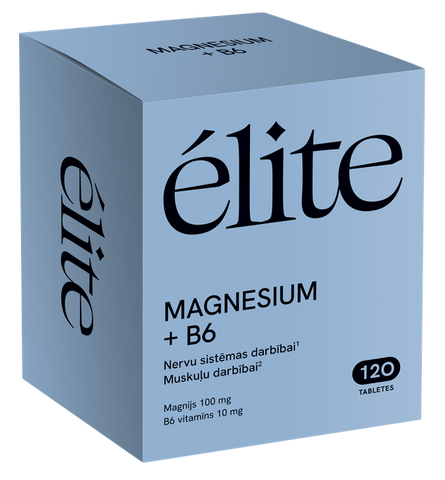 ELITE tabletes ar magniju un B6 vitamīnu, 120 gab.