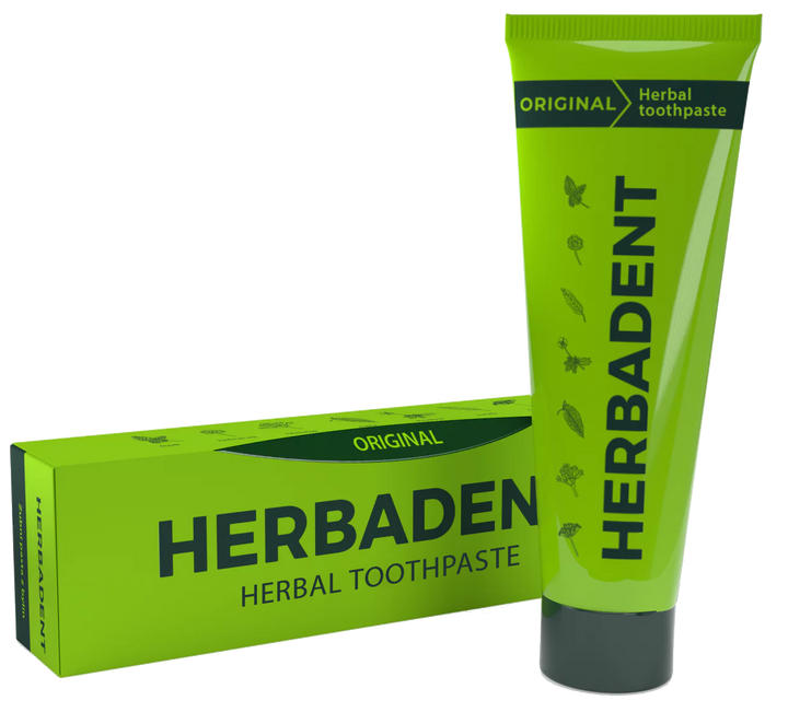 Zobu pasta HERBADENT Original 75 g ar fluorīdu (950 ppm F) svaigai elpai