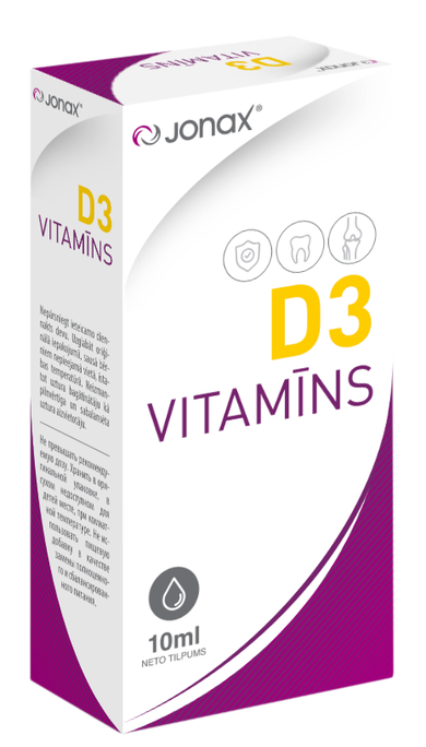 D3 Vitamīns JONAX pilieni, 10 ml bērniem