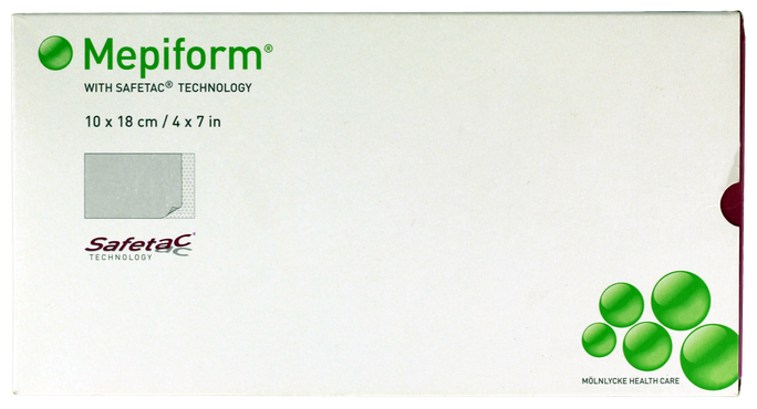 MEPIFORM silikona pārsējs 10x18 cm, 5 iepakojumā