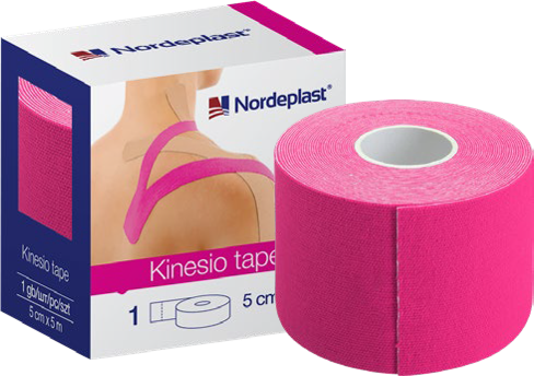 NORDEPLAST rozā kinezioloģiskais teips 5cm x 5m, 1 gab.