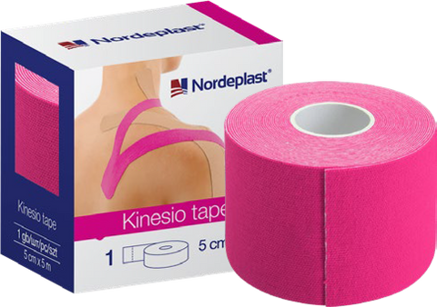 NORDEPLAST rozā kinezioloģiskais teips 5cm x 5m, 1 gab.