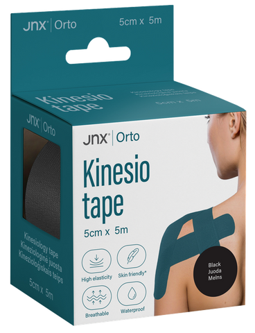 JNX ORTO kinezioloģiskais teips 5 m × 5 cm (melns), 1 gab.