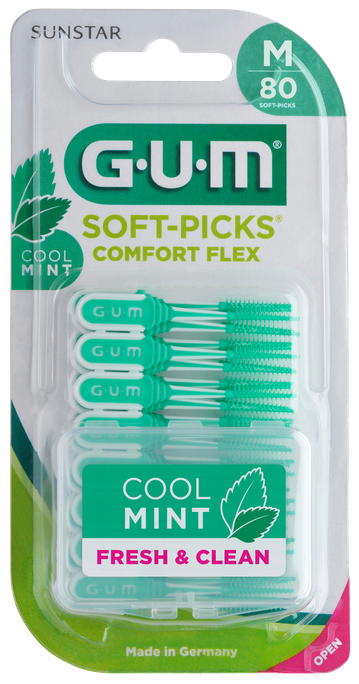 GUM Soft-Picks Comfort Flex Medium ar piparmētrolu, 80 starpzobu birstes