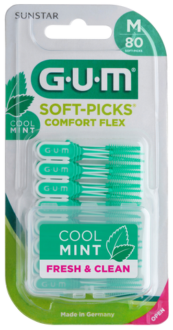 GUM Soft-Picks Comfort Flex Medium ar piparmētrolu, 80 starpzobu birstes