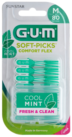 GUM Soft-Picks Comfort Flex Medium ar piparmētrolu, 80 starpzobu birstes
