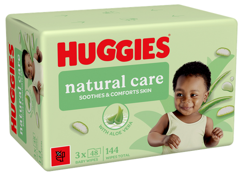 HUGGIES Aloe (48 gab) Plastic Free mitrās salvetes - 3 pakas