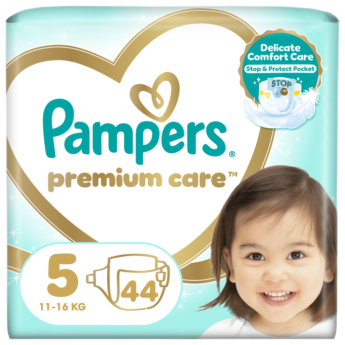 PAMPERS Premium Care Junior-5, 44 gab., 11-25 kg autiņbiksītes