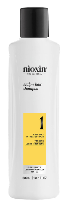 NIOXIN Sistema 1 – Šampūns matiem ar dabiska tipa un vieglā plānumuma tendenci, 300 ml