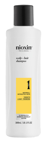 NIOXIN Sistema 1 – Šampūns matiem ar dabiska tipa un vieglā plānumuma tendenci, 300 ml