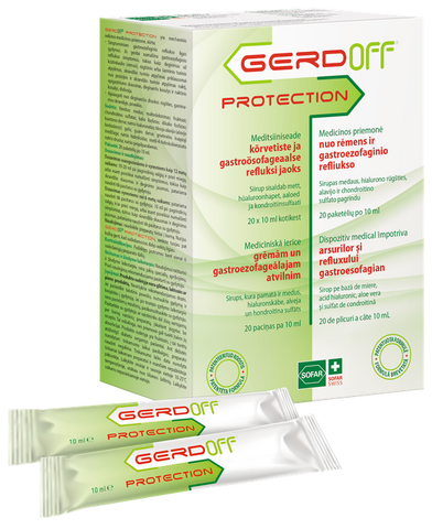 GERDOFF Aizsardzība 20 paciņu iepakojums pa 10 ml