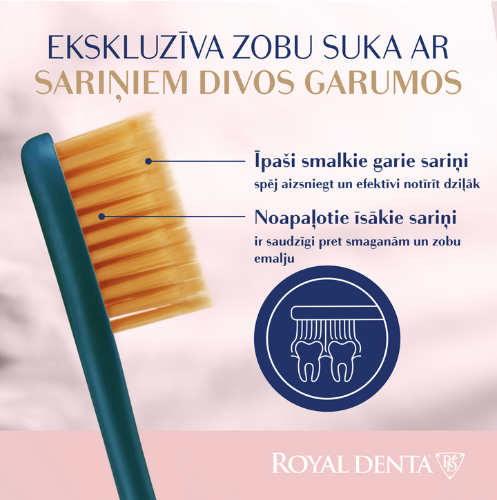 ROYAL DENTA Gold Super Soft – mīksti zobu birstes sarmiņi, 1 gab.