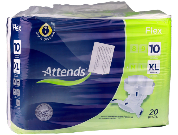 ATTENDS Flex XL/10 autiņbiksītes 20 gab. - jostas pielikuma forma