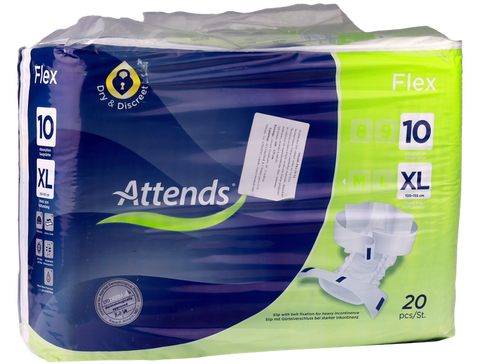 ATTENDS Flex XL/10 autiņbiksītes 20 gab. - jostas pielikuma forma