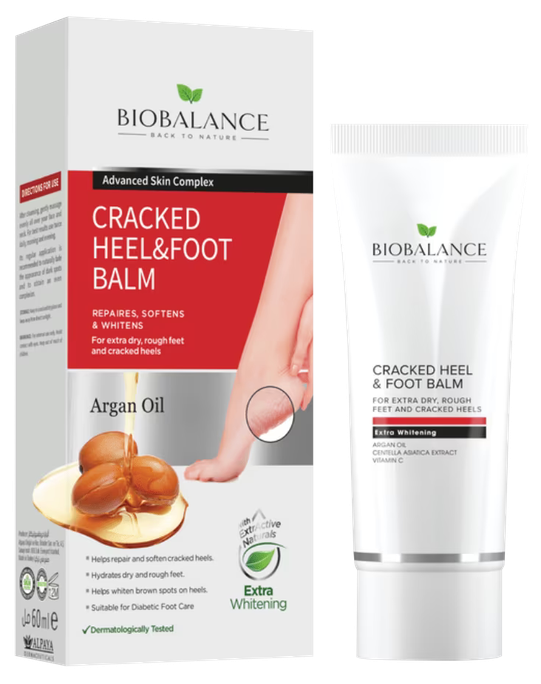 BIOBALANCE Argāna Iedarbības Balzams Sausām un Saplaisājušām Pēdām, 60 ml