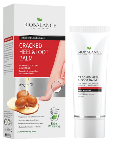 BIOBALANCE Argāna Iedarbības Balzams Sausām un Saplaisājušām Pēdām, 60 ml